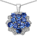 1.10 Carat Genuine Tanzanite .925 Sterling Silver Pendant