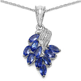 1.40 Carat Genuine Tanzanite .925 Sterling Silver Pendant