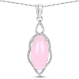 11.20 Carat Dyed Pink Opal .925 Sterling Silver Pendant