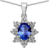 1.73 Carat Genuine Tanzanite .925 Sterling Silver Pendant