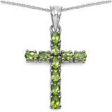 2.00 Carat Genuine Peridot .925 Sterling Silver Pendant