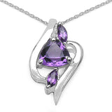 0.84 Carat Genuine Amethyst .925 Sterling Silver Pendant