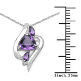 0.84 Carat Genuine Amethyst .925 Sterling Silver Pendant