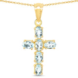 3.06 ct. Genuine Blue Topaz .925 Sterling Silver Pendant
