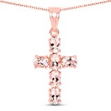 14K Rose Gold Plated 2.58 Carat Genuine Morganite .925 Sterling Silver Pendant