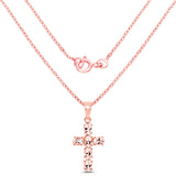 14K Rose Gold Plated 2.58 Carat Genuine Morganite .925 Sterling Silver Pendant
