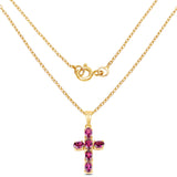 14K Yellow Gold Plated 3.12 Carat Genuine Rhodolite .925 Sterling Silver Pendant