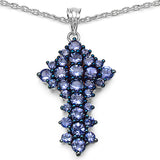 4.34 Carat Genuine Tanzanite .925 Sterling Silver Pendant