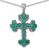 2.30 Carat Genuine Emerald .925 Sterling Silver Pendant
