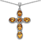4.75 Carat Genuine Citrine .925 Sterling Silver Pendant
