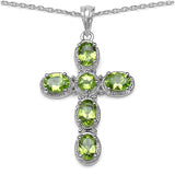 4.75 Carat Genuine Peridot .925 Sterling Silver Pendant