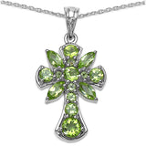 2.62 Carat Genuine Peridot .925 Sterling Silver Pendant