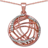 14K Rose Gold Plated 0.20 Carat Genuine White Diamond .925 Sterling Silver Pendant