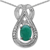 0.51 Carat Genuine Emerald .925 Sterling Silver Pendant