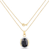7.50 Carat Genuine Black Sapphire .925 Sterling Silver Pendant
