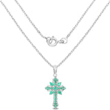 1.26 Carat Genuine Emerald .925 Sterling Silver Pendant