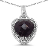 5.70 Carat Genuine Smoky Quartz & White Topaz .925 Sterling Silver Pendant