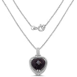 5.70 Carat Genuine Smoky Quartz & White Topaz .925 Sterling Silver Pendant