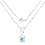 0.60 ct Genuine Blue Topaz .925 Sterling Silver Pendant