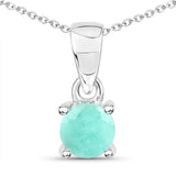 0.43 ct. Genuine Emerald .925 Sterling Silver Pendant