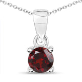 0.60 ct. Genuine Garnet .925 Sterling Silver Pendant