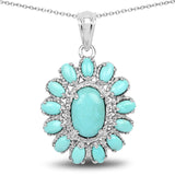 8.06 Carat Genuine Turquoise .925 Sterling Silver Pendant