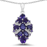 5.47 Carat Genuine Amethyst .925 Sterling Silver Pendant