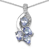 1.14 ct.. t.w. Tanzanite and White Topaz Pendant in Sterling Silver