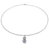 1.14 ct.. t.w. Tanzanite and White Topaz Pendant in Sterling Silver