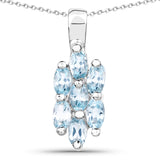 1.75 Carat Genuine Blue Topaz .925 Sterling Silver Pendant