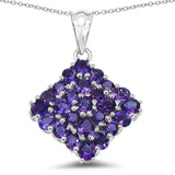 3.78 Carat Genuine Amethyst .925 Sterling Silver Pendant