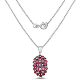 3.32 Carat Genuine Rhodolite .925 Sterling Silver Pendant
