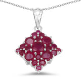 3.16 Carat Genuine Ruby .925 Sterling Silver Pendant