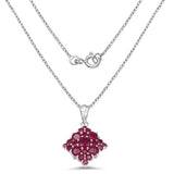 3.16 Carat Genuine Ruby .925 Sterling Silver Pendant