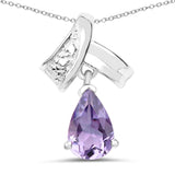 1.10 Carat Genuine Aquamarine .925 Sterling Silver Pendant