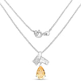 1.10 Carat Genuine Citrine .925 Sterling Silver Pendant