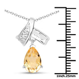 1.10 Carat Genuine Citrine .925 Sterling Silver Pendant