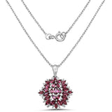 3.98 Carat Genuine Rhodolite & White Topaz .925 Sterling Silver Pendant
