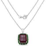 8.00 Carat Genuine Ruby & Chrome Diopside .925 Sterling Silver Pendant
