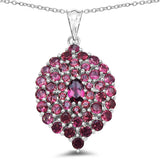 4.32 Carat Genuine Rhodolite .925 Sterling Silver Pendant