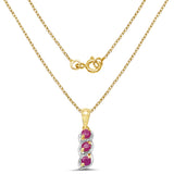 14K Yellow Gold Plated 0.90 Carat Genuine Ruby .925 Sterling Silver Pendant