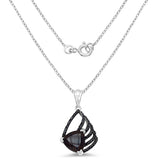 3.66 Carat Genuine Smoky Quartz & Black Spinel .925 Sterling Silver Pendant
