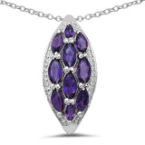 1.80 Carat Genuine Amethyst .925 Sterling Silver Pendant