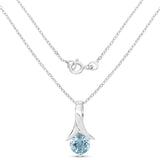0.95 carat Genuine Blue Topaz .925 Sterling Silver Pendant
