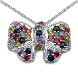 1.75 Carat Genuine Sapphire .925 Sterling Silver Pendant
