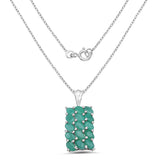 3.53 Carat Genuine Emerald .925 Sterling Silver Pendant