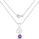 0.73 Carat Genuine Amethyst .925 Sterling Silver Pendant