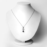 0.95 Carat Genuine Black Sapphire .925 Sterling Silver Pendant