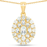 4.83 Carat Genuine Blue Topaz .925 Sterling Silver Pendant