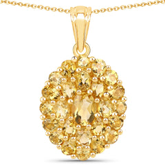 4.16 Carat Genuine Citrine .925 Sterling Silver Pendant